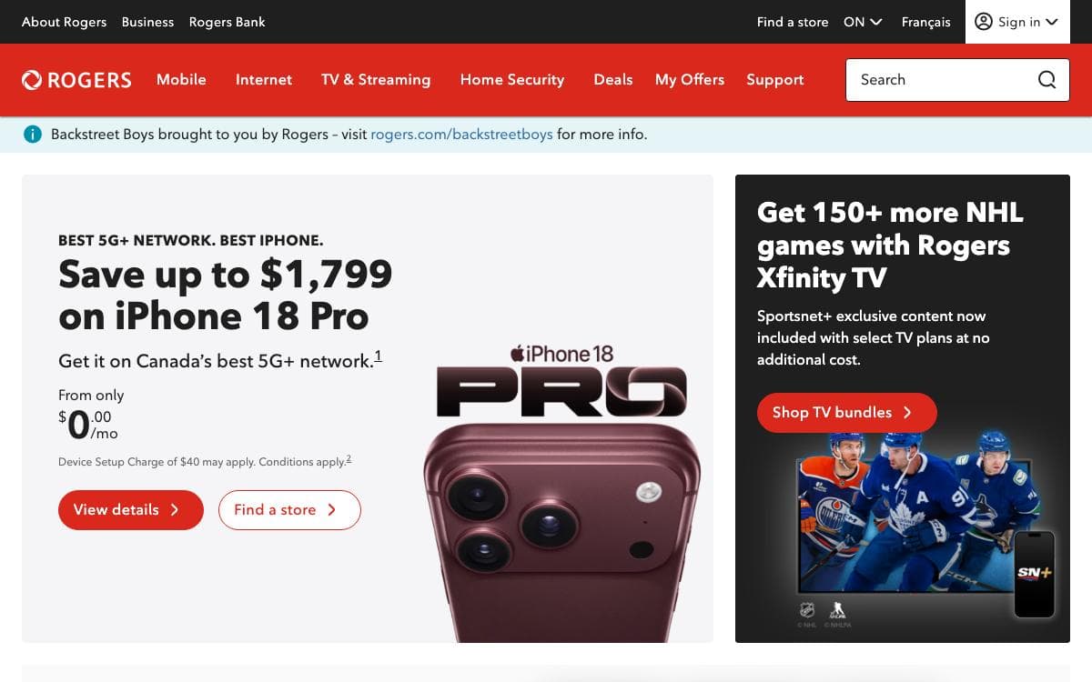 Rogers Communications website preview