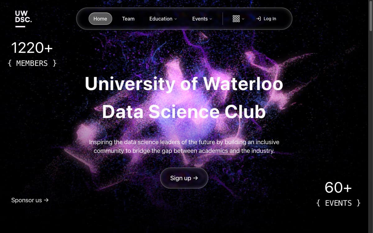 Waterloo Data Science Club website preview
